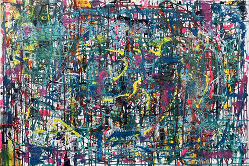 Euphoria Abstract Painting by Cindy Trestman, Colorful Textured Acrylic Art