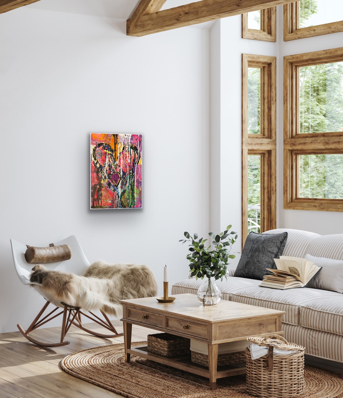 Acrylic Romance Painting On Canvas By Cindy Trestman Living Room