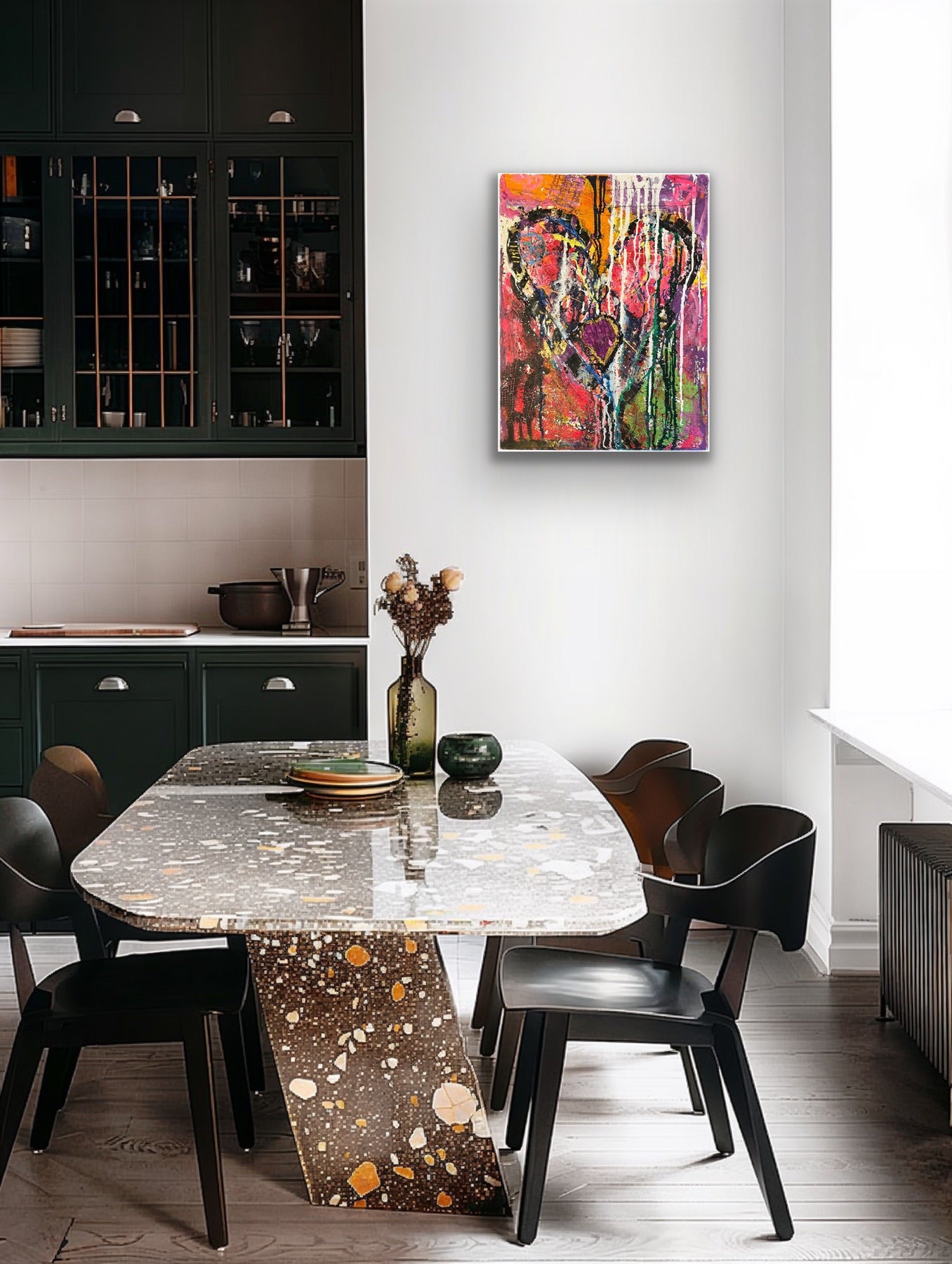 Acrylic Romance Painting On Canvas By Cindy Trestman Kitchen