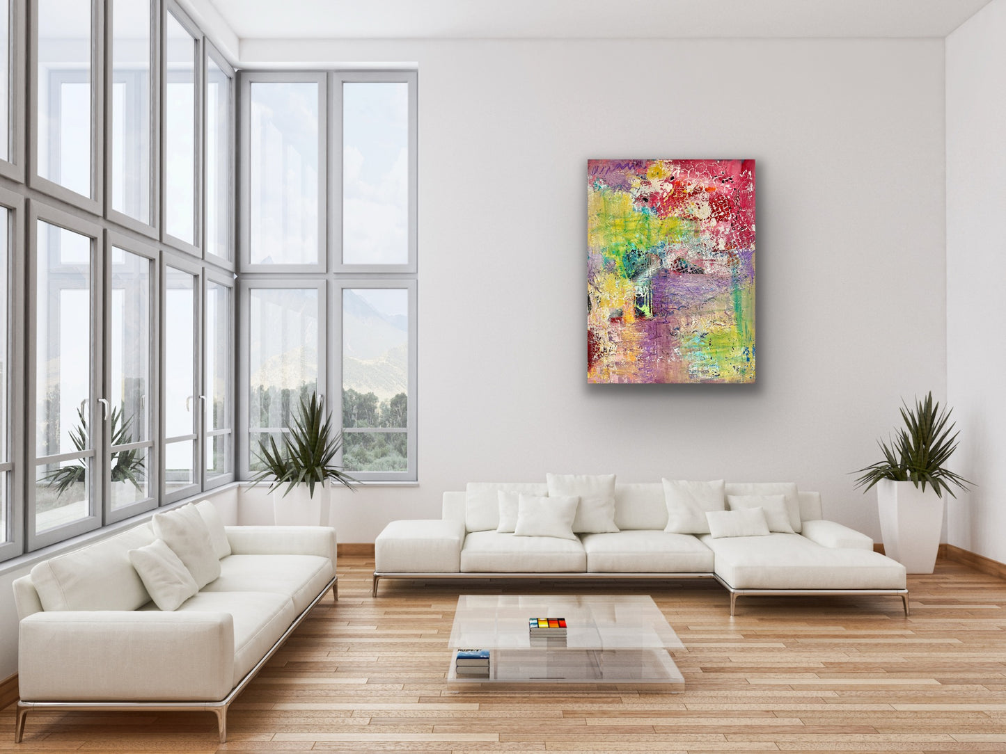 Purple Haze Canvas Painting By Cindy Trestman dining Room Wall
