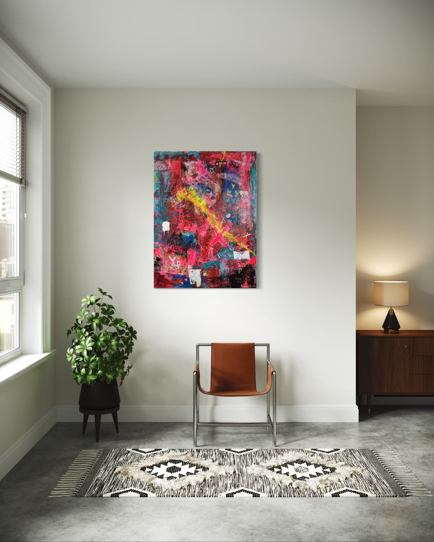 Colorful Textured Abstract Painting More Love By Cindy Trestman Waiting Room