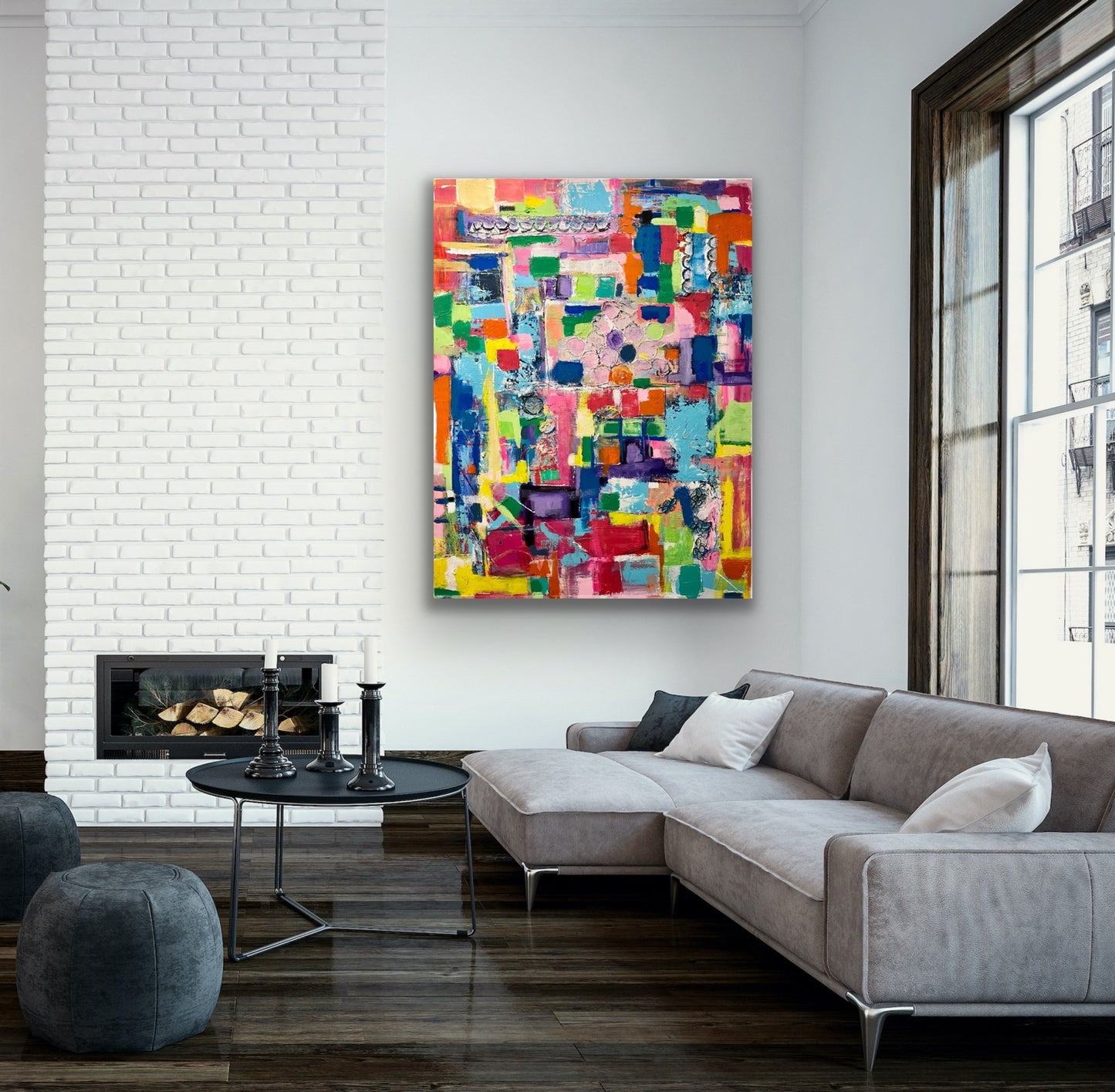 Colorful Textured Abstract Painting Wall Art Resonance of Joy By Cindy Trestman Cozy Space